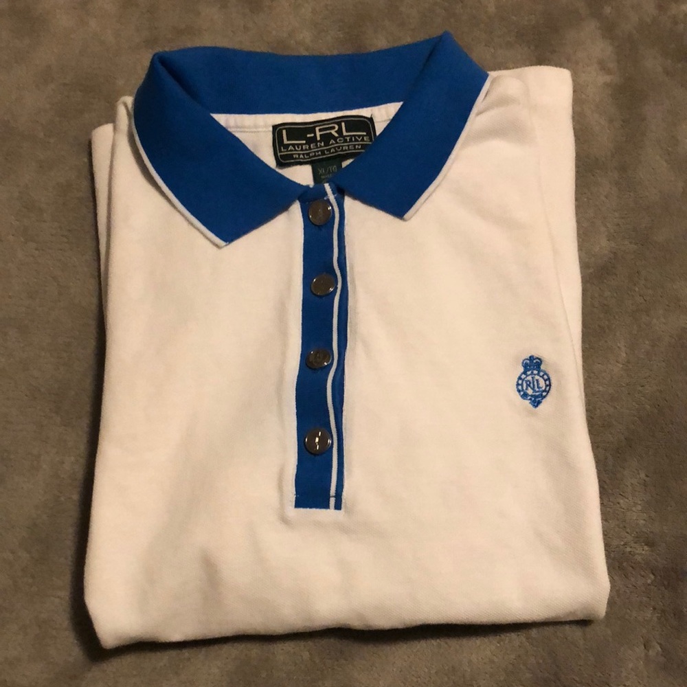 Ralph lauren active polo blue white vintage XL - Picture 3 of 9